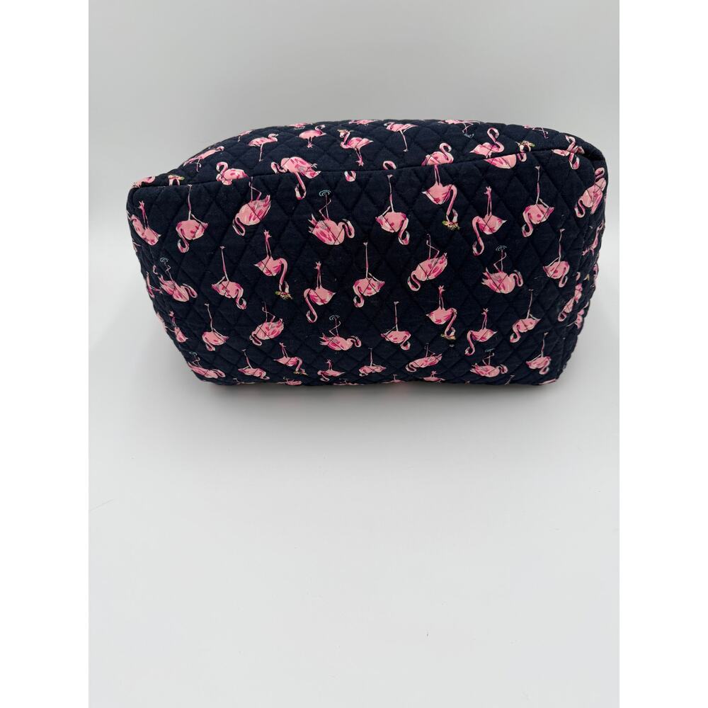 Vera Bradley Flamingo Tote Bag Blue Pink Quilted Beach Travel Preppy Large - Picture 6 of 8